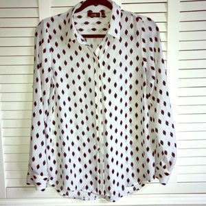 White and black work blouse